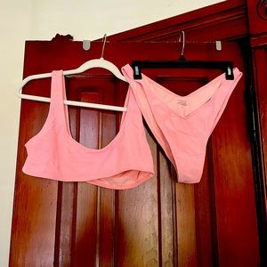 Pink two piece swimsuit